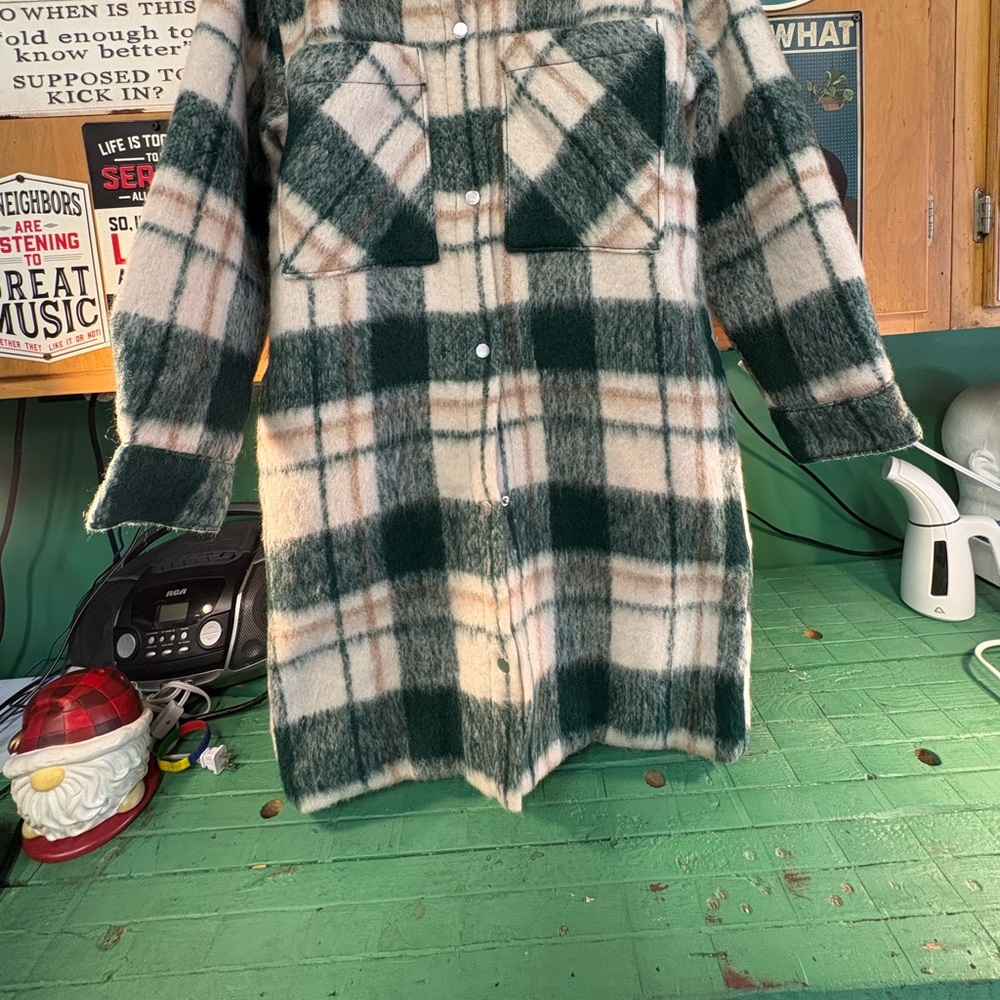Abercrombie long plaid shacket